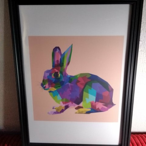 グラフィックアート★colorful Rabbit★A4アートポスター