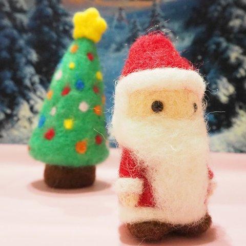 羊毛フェルト♪サンタさんとクリスマスツリー♪