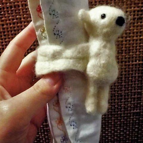 ☆値下げ☆小さな白クマ小物ホルダー　