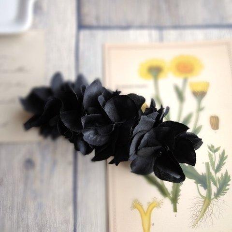バレッタ ■ 紫陽花の花びら ■ ブラック