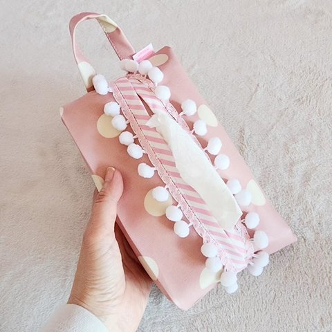 ラミネートの箱なしティッシュケース　pink	