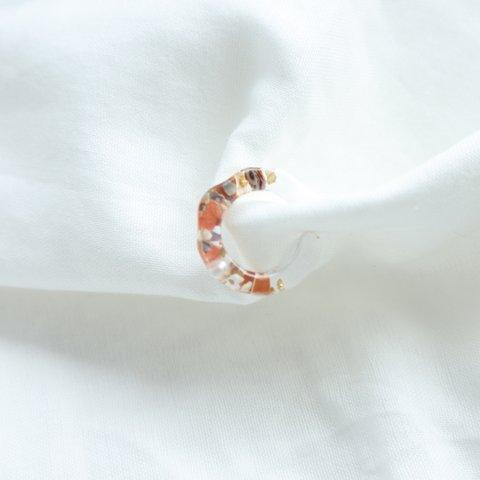 【川から海を守る】earcuff terra cotta  細めラウンド型