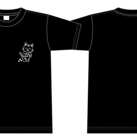 魚大好き猫のオリジナルTシャツ