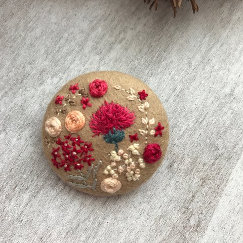 （小）刺繍ブローチ アザミ