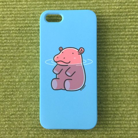 iPhoneケース 水浴びカバさん