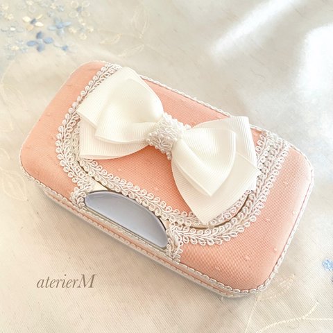 再販3♡ウェットティッシュケース（ピンク×パール）