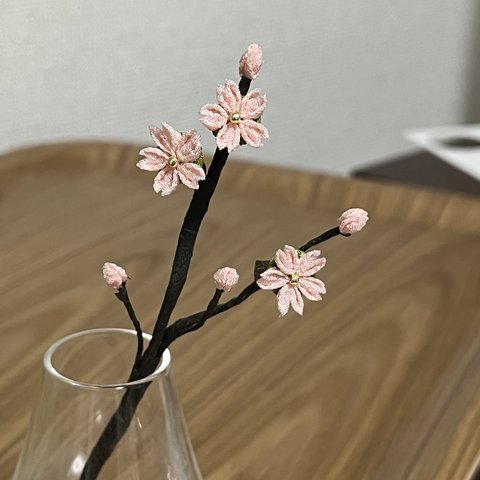 桜の花（五分咲き）【つまみ細工】