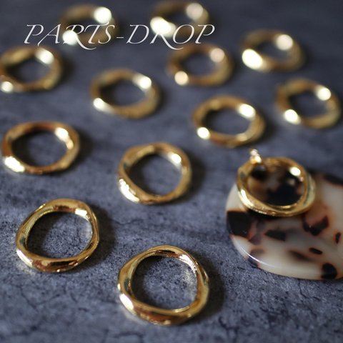 再販4( 10pcs ) 19×18mm import デザインリングパーツ ゴールド〔MP-008G〕