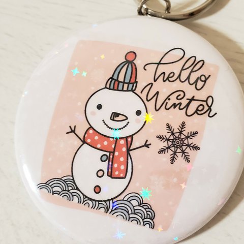 缶バッジキーホルダー 57mm ✧hello winter✧ ホログラム(スター)PP