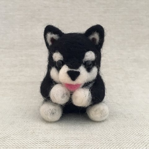 ちびころ 黒柴ちゃん『うふふ』羊毛フェルト