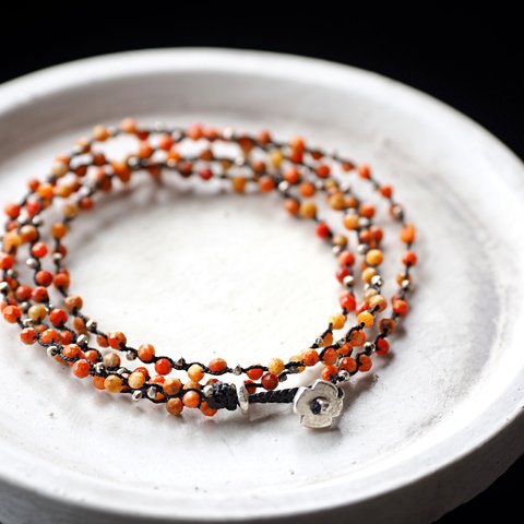-African･coral- "quadruple" bracelet