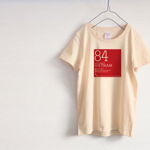 ベトナム「84」数字Tシャツ（ナチュラル）