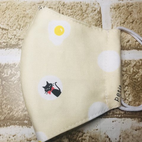 ハンドメイド♡布マスク♡猫とおにぎり🍳♡子供用大きめ