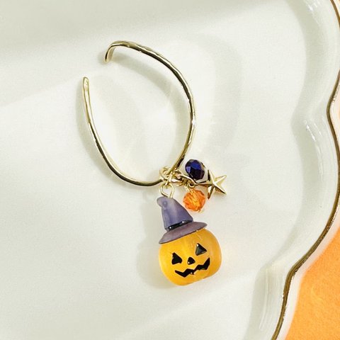 ハロウィン🎃かぼちゃのイヤーフック(片耳用)