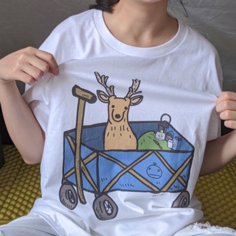 【期間限定価格】シカアウトドアワゴン　シカ　Tシャツ 5.3oz