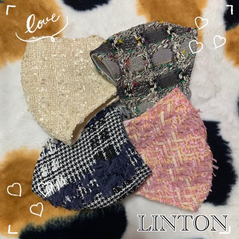 《new》リントンツイードマスク★ピンク★LINTON★冬→春