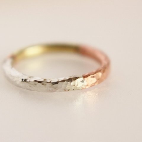 キラキラ 3色 Ring　Silver+Brass+Copper　