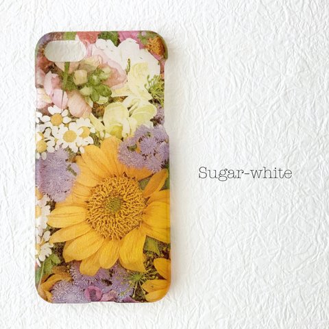 iPhone ケース ❤︎   sunflower×chamomile         向日葵とカモミール