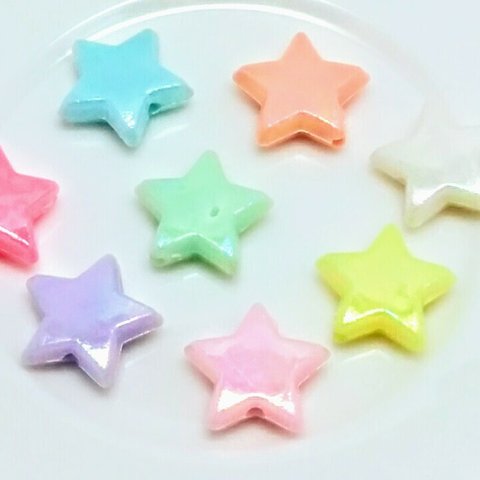 ColorfulStarBeads40個☆楽しめるアソートカラー♪