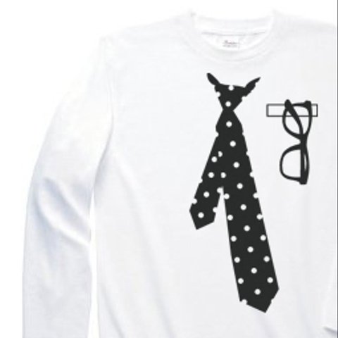 【再販】だまし絵　ネクタイ　 150.160.S〜XLサイズ【受注生産品】  長袖Tシャツ