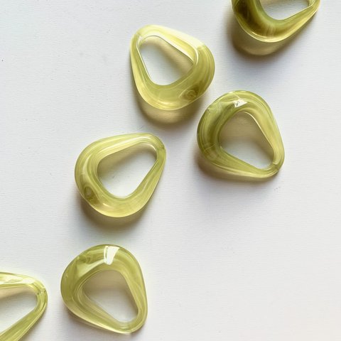 【6pcs green #5】marble acryl triangle parts