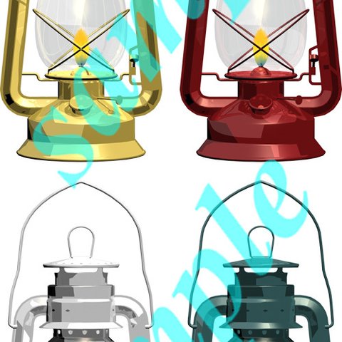 キャンプや非常用の照明器具、オイルランタン。背景透明イラスト001