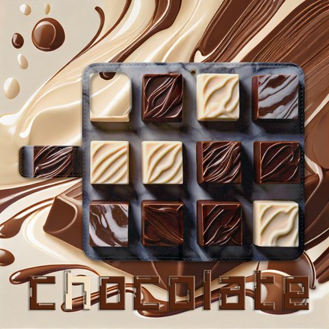 チョコレートの誘惑 手帳型スマホケース 【H】iPhone Android各機種対応  ハイクオリティタイプ