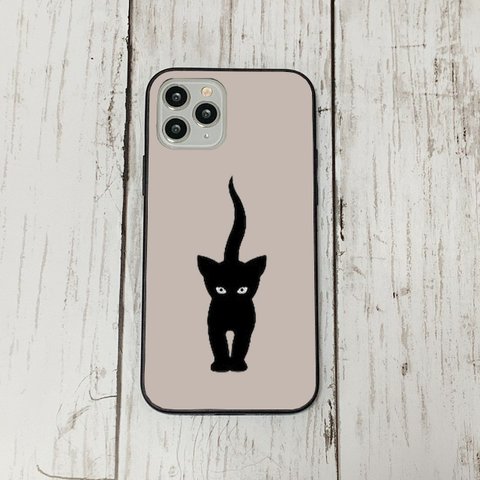 スマホケース45 期間限定 iphone 強化ガラス おしゃれ 北欧 猫シルエット2　アンティーク　運気　かわいい　絵画 iface