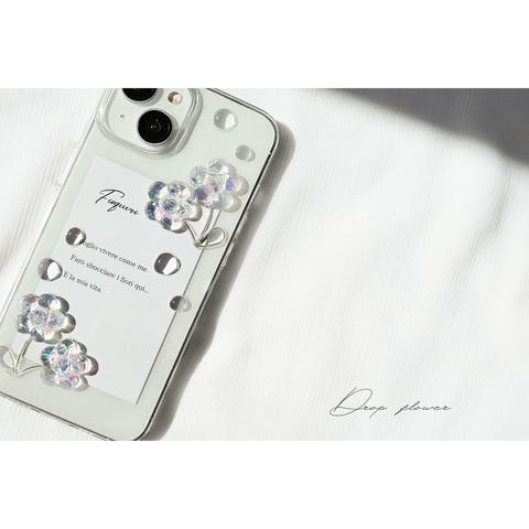 【全機種対応】- Drop flower - iPhone Android 花 透明 春 夏