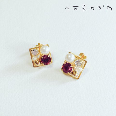 rose square／イヤリングorピアス