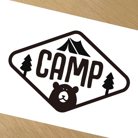 テント キャンプ 熊 ステッカー