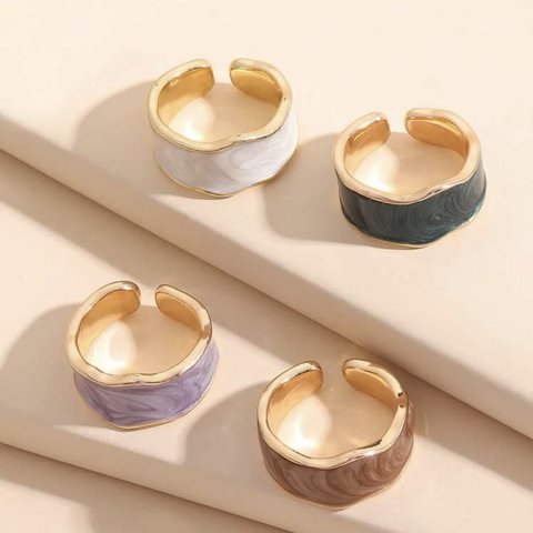 【gorgeous colored Ring 4 peices】