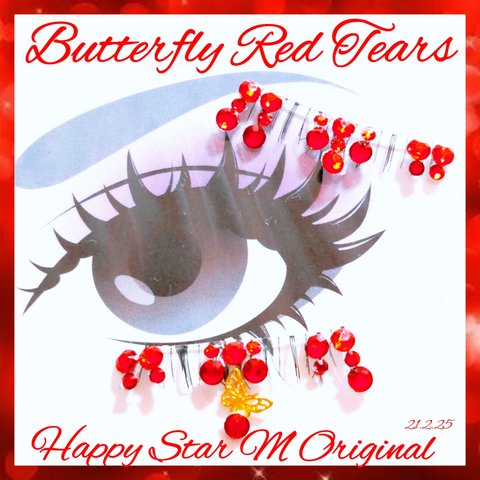 ❤★Butterfly Red Tears★partyまつげ バタフライ　レッドティアーズ★送無料●即買不可