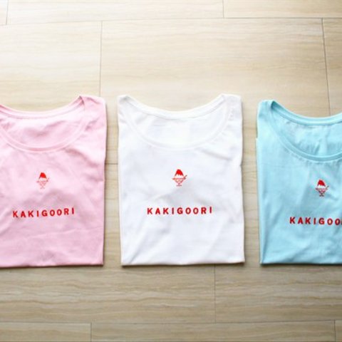 いちごシロップのかき氷Tシャツ 