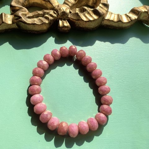 【1連25コセット】JIRI＊IVANA#czech beads#チェコビーズrondel 9✖️6㍉ luster pink