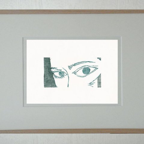 手刷り木版画・優しい眼(337)