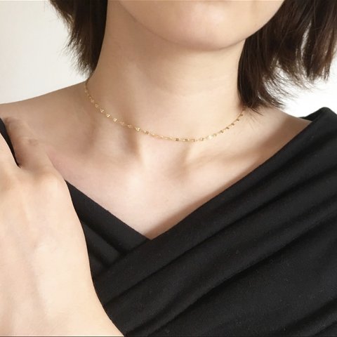 再々再販！hineri gold choker 華奢 ペタルチェーンゴールドチョーカー