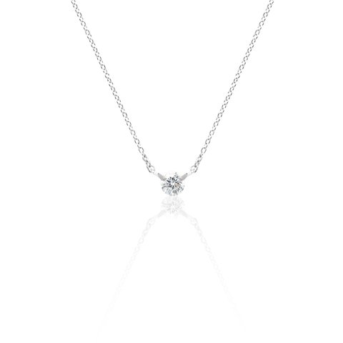 プラチナ 天然石 ダイヤモンド 0.1カラット 一粒 ネックレス 美輪宝石