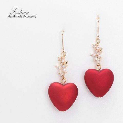 花とHEART(1149) ピアス/イヤリング/ノンホールピアス/樹脂ピアス