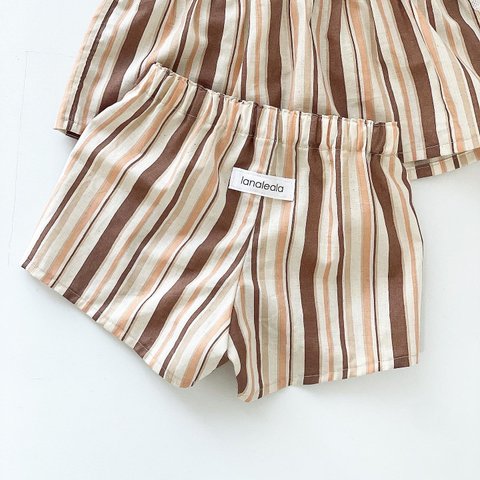 culottes pants_ Multi stripe｜ベビー.キッズ.ショートパンツ.ストライプ
