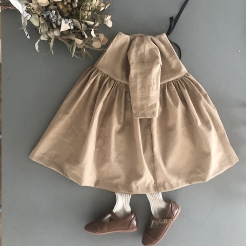 リネン　ヨークワンピース　キッズ　子供服　ワンピース　肩落ち　