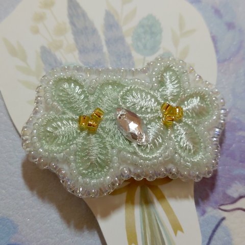 刺繍 ヘアアクセサリー ポニーフック