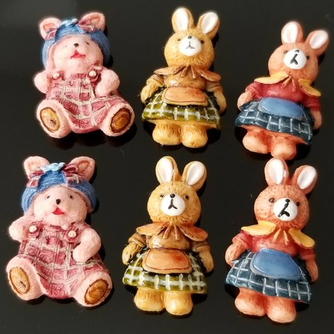 *3pcs*　うさぎ　デコパーツ　アクセサリーパーツ