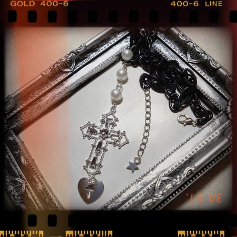 NEW❣病みかわロザリオ風ネックレス❤︎(Gothic×Cross)