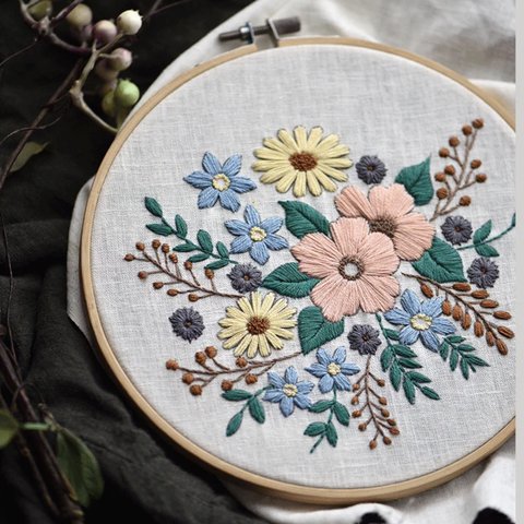 21花模様　刺繍作成キット