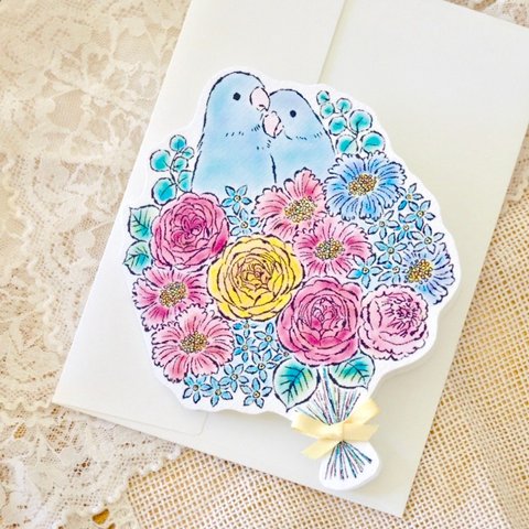 GREETING  CARD コトリブーケ - マメルリハ