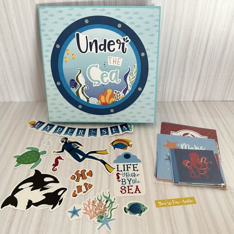 ＊SALE スクラップブッキング　折りたたみ式ミニアルバム　under the Sea