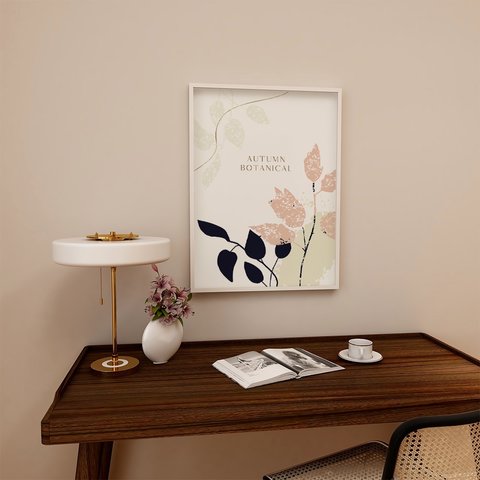 花と葉のポスター　/ i1456 / 大人可愛い　ボタニカル　アートポスター
