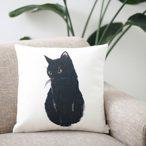 キャット クッションカバー BLACK CAT  jubileecushionYL011