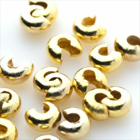 【20個】つぶし玉カバー★7mm/ゴールド★カシメ玉 留め具 金具 ボールチップ つぶし玉